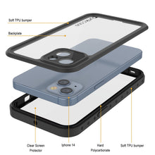Load image into Gallery viewer, Coque étanche iPhone 15 IP68, Punkcase [Transparente] [Série StudStar] [Slim Fit] [Étanche à la poussière]
