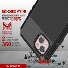 Charger l'image dans la galerie, Coque en métal pour iPhone 15, étui robuste de qualité militaire [anti-choc] intégral [noir].
