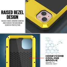Charger l'image dans la galerie, Coque en métal pour iPhone 15, étui robuste de qualité militaire [anti-chocs] intégral rigide [jaune]
