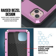 Load image into Gallery viewer, Coque métallique pour iPhone 15, étui résistant de qualité militaire [antichoc] avec protection complète [rose]
