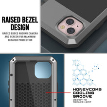 Load image into Gallery viewer, Coque en métal pour iPhone 15 Plus, étui résistant de qualité militaire [anti-choc], rigide avec corps complet [argenté]
