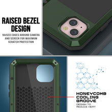 Load image into Gallery viewer, Coque en métal pour iPhone 15 Plus, avec protection militaire hautement résistante [antichoc], intégrale et robuste [Vert foncé]

