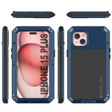 Load image into Gallery viewer, Coque en métal pour iPhone 15 Plus, étui robuste de qualité militaire [épreuve des chocs] pour protection intégrale [bleue].
