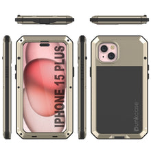 Load image into Gallery viewer, Coque en métal pour iPhone 15 Plus, étui robuste de qualité militaire [anti-choc], en dur sur toute la surface [dorée].
