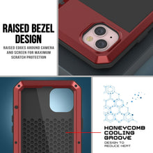 Load image into Gallery viewer, Coque métallique pour iPhone 15 Plus, robuste et résistante de qualité militaire, [anti-chocs], intégrale et solide en [rouge].
