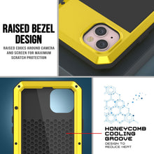 Load image into Gallery viewer, Coque en métal pour iPhone 15 Plus, étui robuste de qualité militaire [antichoc] intégral en dur [jaune].
