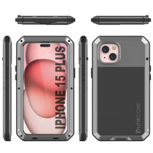 Load image into Gallery viewer, Coque en métal pour iPhone 15 Plus, étui résistant de qualité militaire [anti-choc], rigide avec corps complet [argenté]
