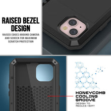 Load image into Gallery viewer, Coque en métal pour iPhone 15 Plus, robuste, de qualité militaire [anti-choc], intégrale, rigide [noire].
