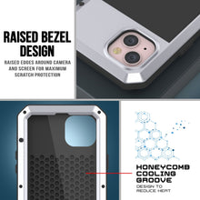 Load image into Gallery viewer, Coque en métal pour iPhone 15 Plus, étui robuste de qualité militaire [antichoc] rigide à corps entier [blanc].
