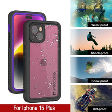 Load image into Gallery viewer, Coque étanche pour iPhone 15 Plus, Punkcase [Série Extrême] avec protection Pare-chocs et protecteur d&#39;écran intégré [Violet]
