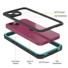 Charger l&#39;image dans la galerie, Coque étanche pour iPhone 15 Plus, Punkcase [Série Extrême] avec protection renforcée et protecteur d&#39;écran intégré [Teal]
