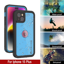 Charger l&#39;image dans la galerie, Coque étanche IP68 pour iPhone 15 Plus, Punkcase [Bleu clair] [Série StudStar] [Ajustement slim] [Résistante à la saleté]
