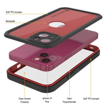 Charger l&#39;image dans la galerie, Coque étanche IP68 pour iPhone 15 Plus, Punkcase [Rouge] [Série StudStar] [Slim Fit]
