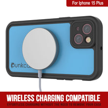 Charger l&#39;image dans la galerie, Coque étanche IP68 pour iPhone 15 Plus, Punkcase [Bleu clair] [Série StudStar] [Ajustement slim] [Résistante à la saleté]
