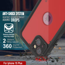 Charger l&#39;image dans la galerie, Coque étanche IP68 pour iPhone 15 Plus, Punkcase [Rouge] [Série StudStar] [Slim Fit]
