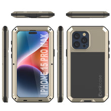Charger l&#39;image dans la galerie, Coque en métal pour iPhone 15 Pro Max, résistance et de qualité militaire, [antichoc] intégrale et solide, couleur or.

