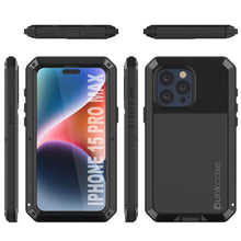 Charger l&#39;image dans la galerie, Coque métallique pour iPhone 15 Pro Max, Protection résistance de qualité militaire [anti-choc], Coque Rigide pour l&#39;ensemble du corps [Noir].
