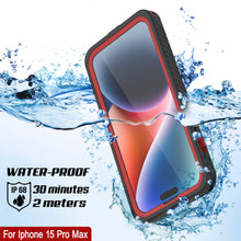 Charger l&#39;image dans la galerie, Coque étanche Punkcase pour iPhone 15 Pro Max, série Extreme, avec protection intégrée pour écran, couleur rouge.
