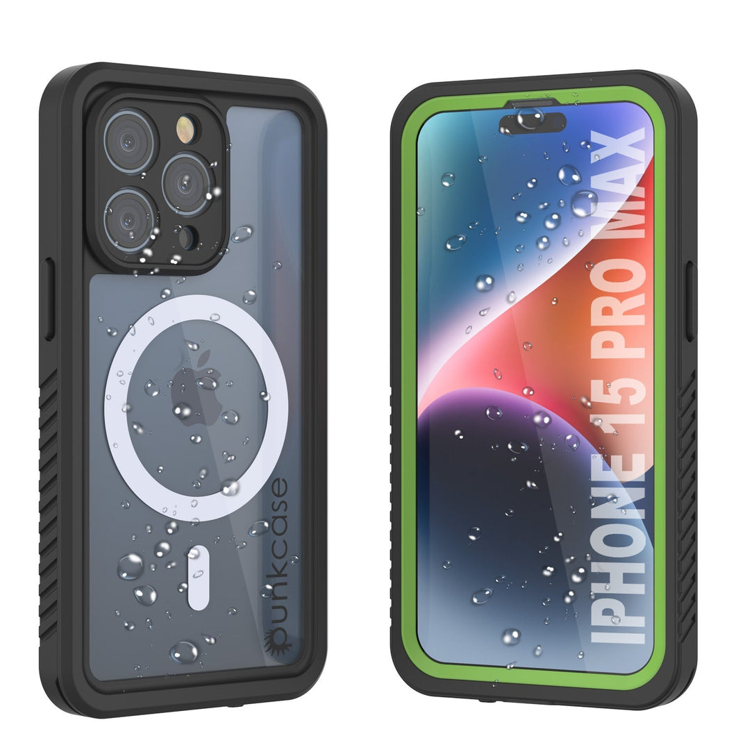 Produits Coque étanche iPhone 15 Pro Max, Punkcase [Série Extrême] Couverture Antichoc Avec Protecteur d'écran intégré [Vert clair]