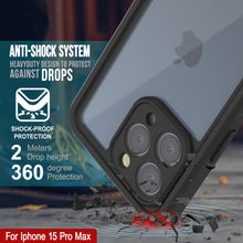 Charger l&#39;image dans la galerie, Coque étanche pour iPhone 15 Pro Max, Punkcase [Série Extreme], couverture blindée avec protecteur d&#39;écran intégré [Bleu marine]
