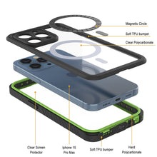 Charger l&#39;image dans la galerie, Produits Coque étanche iPhone 15 Pro Max, Punkcase [Série Extrême] Couverture Antichoc Avec Protecteur d&#39;écran intégré [Vert clair]
