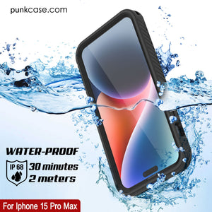 Coque étanche IP68 pour iPhone 16 Pro Max, Punkcase [Transparent] [Série StudStar] [Coupe ajustée] [Anti-salissures]