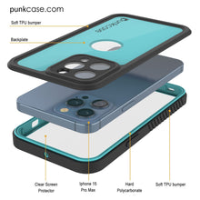 Load image into Gallery viewer, Coque étanche IP68 pour iPhone 16 Pro Max, Punkcase [Teal] [StudStar Series] [Slim Fit]
