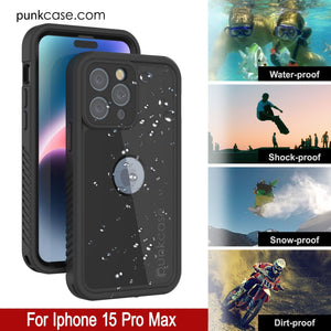 Coque étanche IP68 pour iPhone 16 Pro Max, Punkcase [Noir] [Série StudStar] [Coupe ajustée]