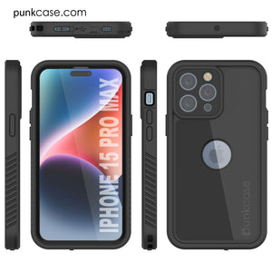 Coque étanche IP68 pour iPhone 16 Pro Max, Punkcase [Noir] [Série StudStar] [Coupe ajustée]