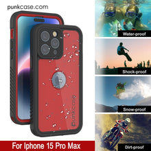 Load image into Gallery viewer, Coque étanche IP68 pour iPhone 16 Pro Max, Punkcase [Rouge] [Série StudStar] [Coupe ajustée]
