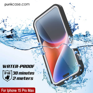 Coque étanche IP68 pour iPhone 16 Pro Max, Punkcase [Blanc] [Série StudStar] [Coupe ajustée] [Anti-salissures]