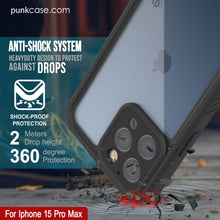 Charger l&#39;image dans la galerie, Coque étanche IP68 pour iPhone 15 Pro Max, Punkcase [Transparente] [Série StudStar] [Ajustement fin] [Antipoussière]
