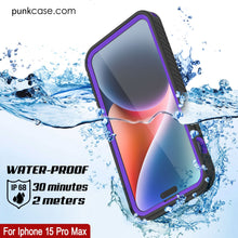 Charger l&#39;image dans la galerie, Coque iPhone 15 Pro Max étanche IP68, Punkcase [Violette] [Série StudStar] [Ajustement Fin] [Anti-poussière]
