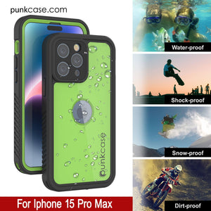 Coque étanche IP68 pour iPhone 16 Pro Max, Punkcase [Vert clair] [Série StudStar] [Coupe ajustée] [Anti-salissures]