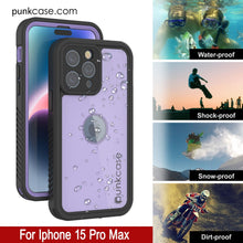 Charger l&#39;image dans la galerie, Étui iPhone 15 Pro Max Etanche IP68, Punkcase [Lilas] [Série StudStar] [Slim Fit] [Antipoussière]
