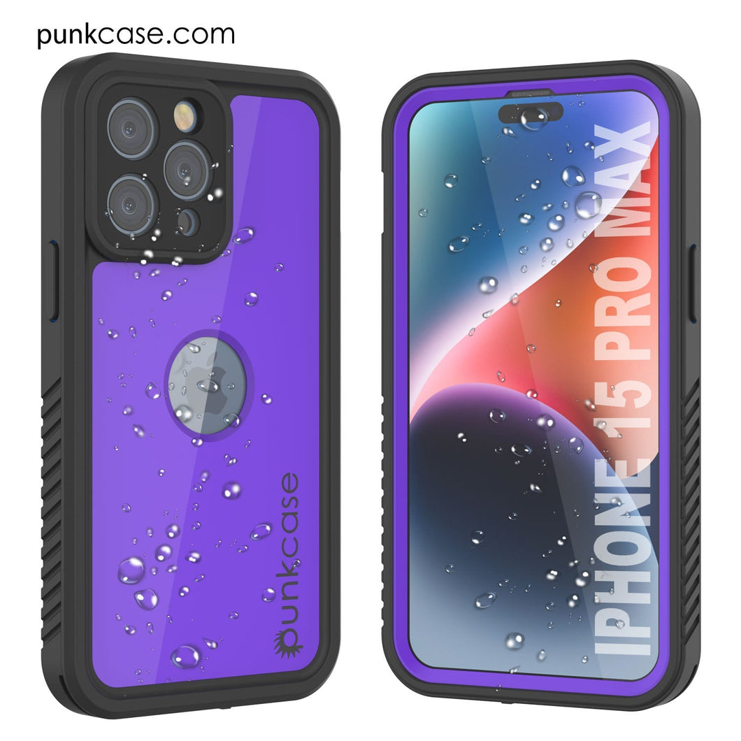 Coque iPhone 15 Pro Max étanche IP68, Punkcase [Violette] [Série StudStar] [Ajustement Fin] [Anti-poussière]