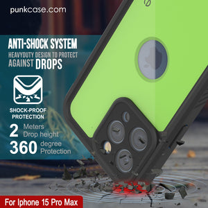 Coque étanche IP68 pour iPhone 16 Pro Max, Punkcase [Vert clair] [Série StudStar] [Coupe ajustée] [Anti-salissures]