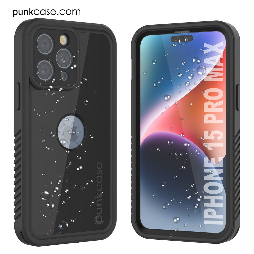 Coque étanche IP68 pour iPhone 15 Pro Max, Punkcase [Noir] [Série StudStar] [Ajustement mince]