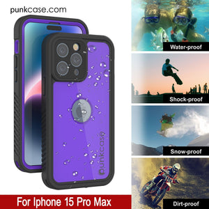 Coque étanche IP68 pour iPhone 16 Pro Max, Punkcase [Violet] [Série StudStar] [Coupe ajustée] [Anti-salissures]