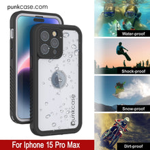 Charger l&#39;image dans la galerie, Coque étanche IP68 pour iPhone 15 Pro Max, Punkcase [Blanche] [Série StudStar] [Ajustement Fin] [Anti-poussière]
