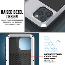 Load image into Gallery viewer, Coque métallique pour iPhone 15 Pro, résistante et robuste de qualité militaire [antichoc] intégrale [blanche].
