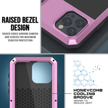 Load image into Gallery viewer, Coque métallique pour iPhone 15 Pro, étui robuste de qualité militaire [antichoc] intégral et résistant [rose].
