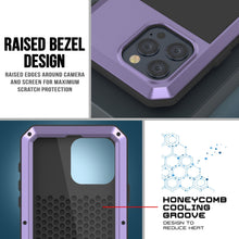 Load image into Gallery viewer, Coque en métal pour iPhone 15 Pro, étui résistant aux chocs de qualité militaire [antichoc] intégral, dure, couleur violette.

