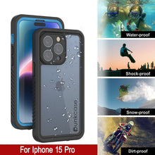 Charger l&#39;image dans la galerie, Coque étanche pour iPhone 15 Pro, Punkcase [Série Extrême] Protection avec Armure et Protecteur d&#39;écran intégré [Bleu clair]
