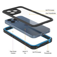 Charger l&#39;image dans la galerie, Coque étanche pour iPhone 15 Pro, Punkcase [Série Extrême] Protection avec Armure et Protecteur d&#39;écran intégré [Bleu clair]
