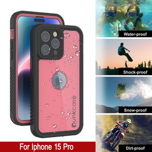 Coque étanche IP68 pour iPhone 16 Pro, Punkcase [Rose] [Série StudStar] [Coupe ajustée] [Anti-salissures]