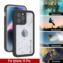 Load image into Gallery viewer, Coque étanche IP68 pour iPhone 15 Pro, Punkcase [Blanche] [Série StudStar] [Ajustement Slim] [Antipoussière]
