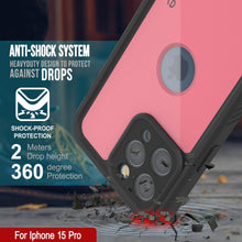 Load image into Gallery viewer, Coque étanche IP68 pour iPhone 15 Pro, Punkcase [Rose] [Série StudStar] [Ajustement fin] [Antipoussière]
