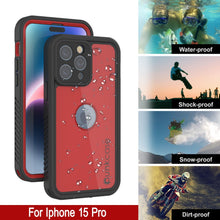 Load image into Gallery viewer, Coque étanche IP68 pour iPhone 16 Pro, Punkcase [Rouge] [Série StudStar] [Coupe ajustée]
