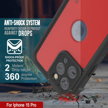 Load image into Gallery viewer, Étui étanche IP68 pour iPhone 15 Pro, Punkcase [Rouge] [Série StudStar] [Ajustement Slim]
